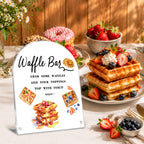 Waffle Bar Sign, Acrylic Signs for Baby Shower Gender Reveal Bridal Shower Wedding Birthday Party, Dessert Bar Sign Reception Supplies dark brown