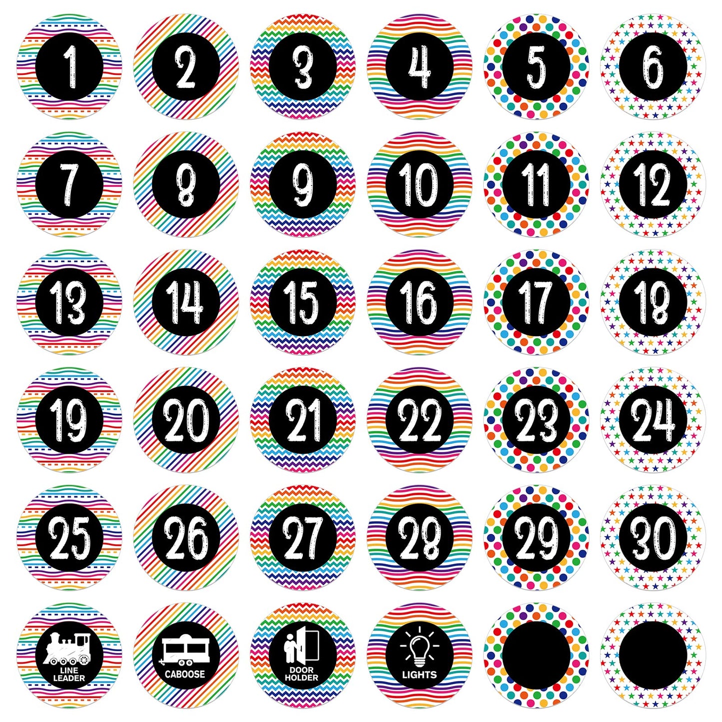 D4DREAM Number Spot Markers and Labels 4" Number Spot Markers Stickers 36Pcs Classroom Line-up Spots Stickers Number Stickers for Preschool Kindergarten Elementary Classroom Decoration 2-black