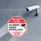 Video Surveillance Sign, 4 Pack 10 x 10 Rust Free .040 Aluminum Security Warning Reflective Metal Signs, Indoor or Outdoor Use for Home Business CCTV Security Camera, UV Protected & Waterproof