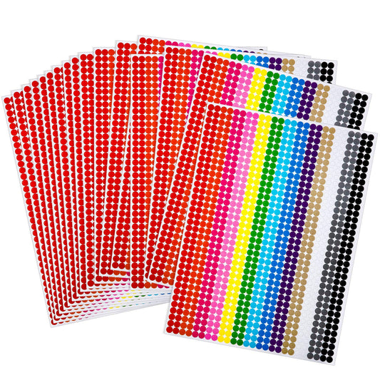 Boao 10 Sheets Polka Dots Stickers Colored Dot Stickers Round Sticker Labels Neon Color Wall Decals Sticker for Bedroom Playroom Nursery Classroom Decoration(Rainbow,Single Size)