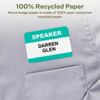 Avery® EcoFriendly Recycled Name Tags, 2-1/3" x 3-3/8", White, Removable Adhesive, 160 Printable Name Badges (42395) 2-1/3" x 3-3/8" 160 badges