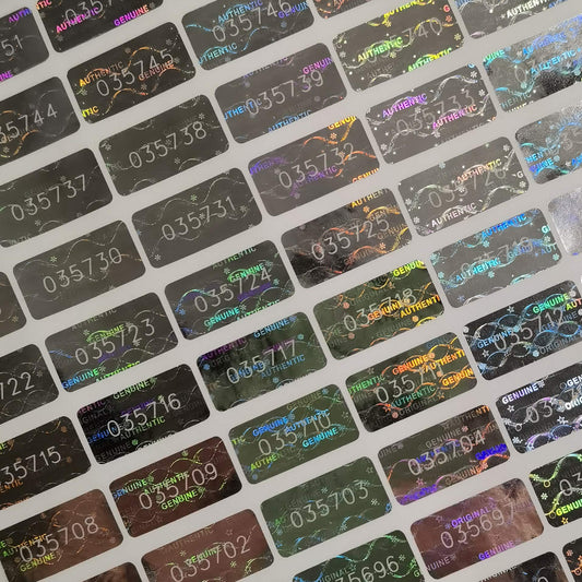 580 Pcs 0.787x0.39 inch High Security Tamper Evident Seal Warranty Void Original Genuine Authentic Hologram Labels/Stickers w/Unique Sequential Serial Numbering Tamper Proof Stickers(Silver)
