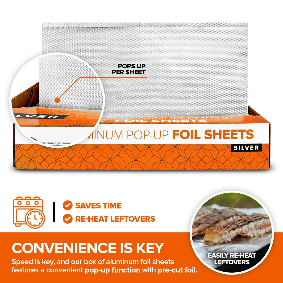 Stock Your Home Aluminum Foil Sheets, 200 Count, 15' Extra Wide Heavy Duty, Pop Up Foil Sheets for Restaurant, Deli, Home Use 15 inches