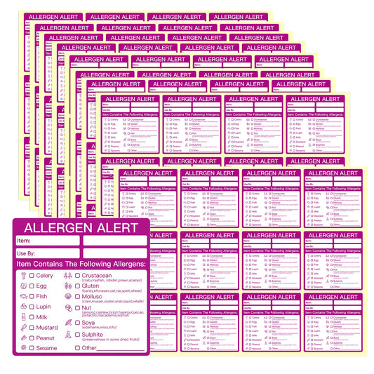 Food Allergen Warning Labels Stickers, 240PCS Food Labels to Denote Allergy Warnings,Food Allergy Labels for Commercial Kitchens and Catering Outlets（5 x 5cm）