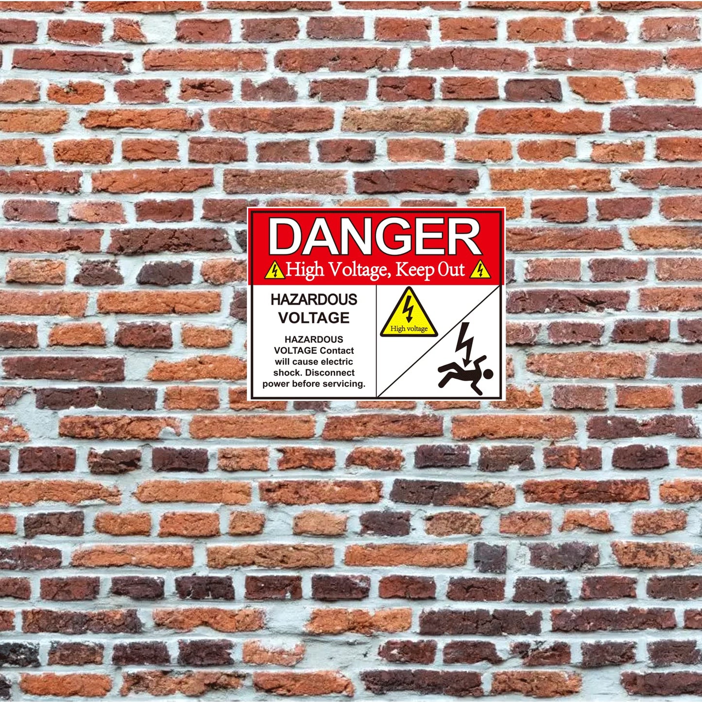 Hazardous Voltage Safety Warning Sticker 3" X 4" Danger Voltage Warnings Keep Out Label Decal Vinyl Adhesive High Voltages Electrical Safety Warning Sign Sticker for Battery Bank in-Wall Safe 8 Pack Red 3 x 4 Inch