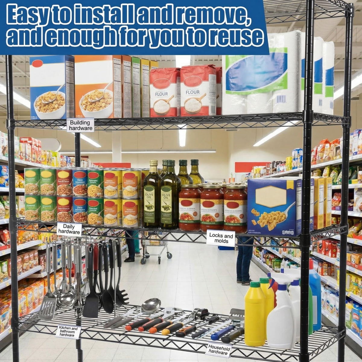 Kathfly 50 Pack Wire Shelf Label Holder 3" Adjustable Shelf Cable Tags 3"
