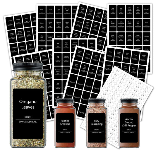278 Pcs Spice Labels for Jars, All-Purpose Labels, Waterproof and Durable Label, Spice Pantry Names Preprinted,184 Most Common Spice Names + 16 Blank Labels + 75 Expiration Date