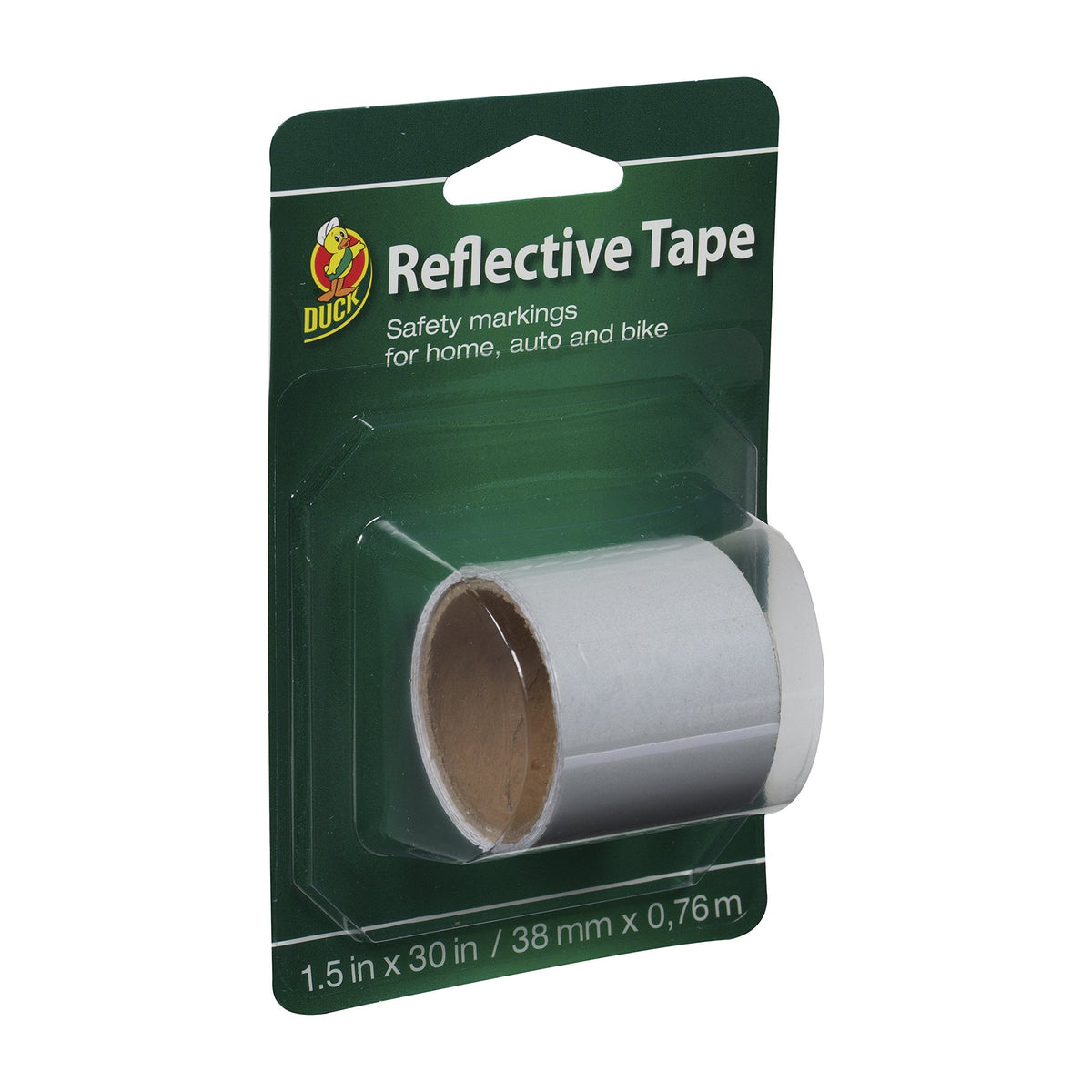 Duck Brand 896385 1.5-Inch by 30-Inch Single Roll Self-Adhesive Reflective Tape, White