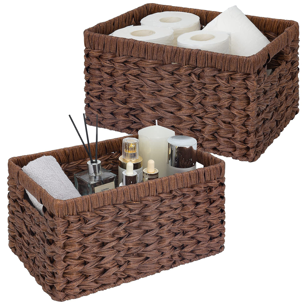 GRANNY SAYS Bundle of 2-Pack Wicker Baskets & 2-Pack Wicker Shelf Baskets