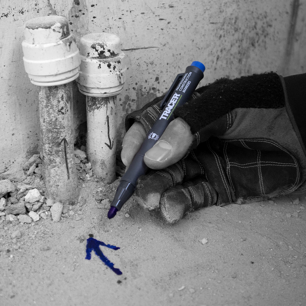 Tracer Clog Free Bullet Tip Permanent Markers Kit with Holsters - 3 Pack