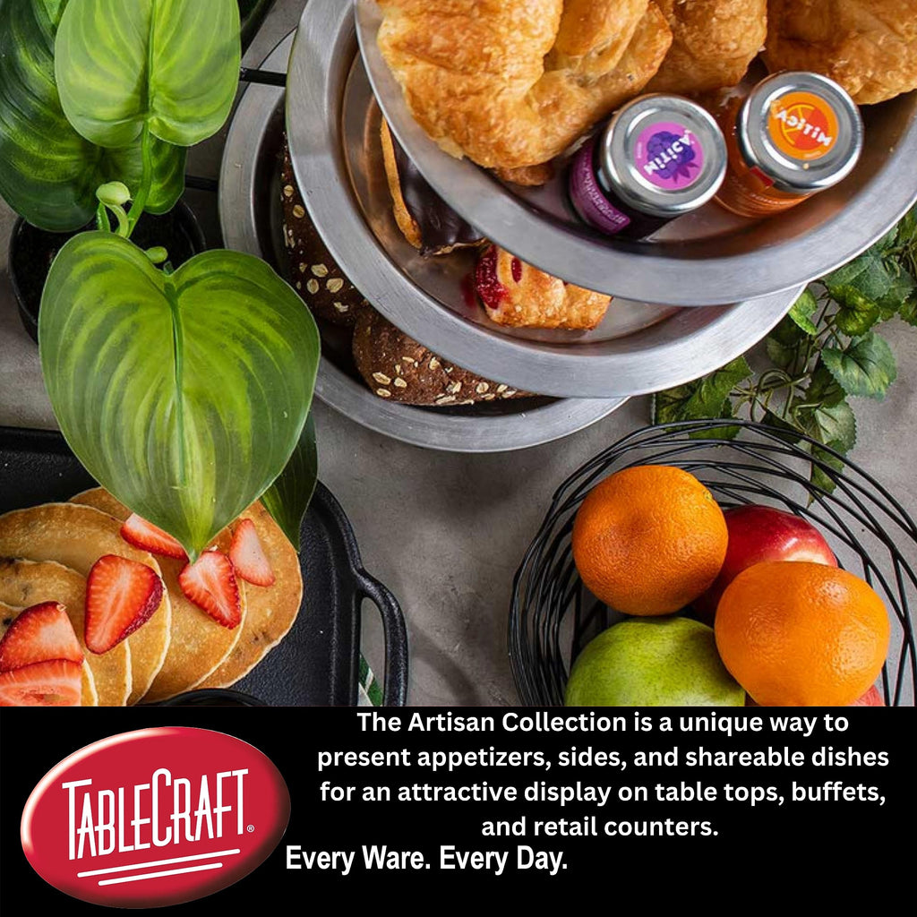 TableCraft BK17209, Rectangular Basket, 9.125" x 6.125" x 2.325", Black Metal, Artisan Collection, Powder Coated for Durability, Versatile Design for Bread, Bagels, Pastries, and Decorative Use 9.125" x 6.125" x 2.325"