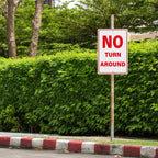 No Turn Around Sign 18 × 12 Inches for Driveway, Roadway, Dead End