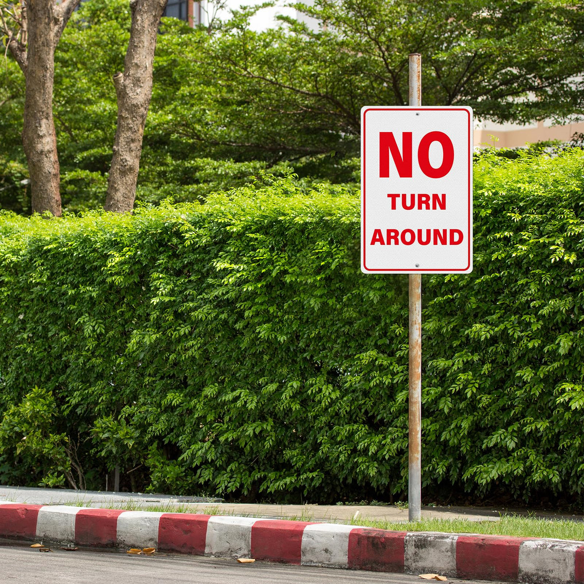 No Turn Around Sign 18 × 12 Inches for Driveway, Roadway, Dead End