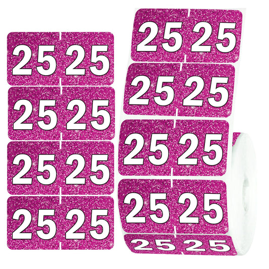 2025 Year Stickers Color Coding 3/4" x 1 1/2" File Folder 25 Year Label Coded Colored Year Stickers for End Tab File Folder Organization Office Supplies 500 Pcs (Pink) Pink