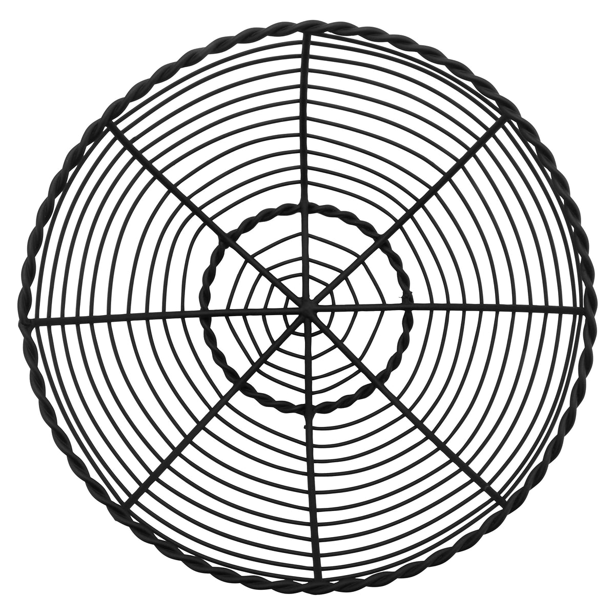 G.E.T. 8" Black Round Bread Metal Wire Basket