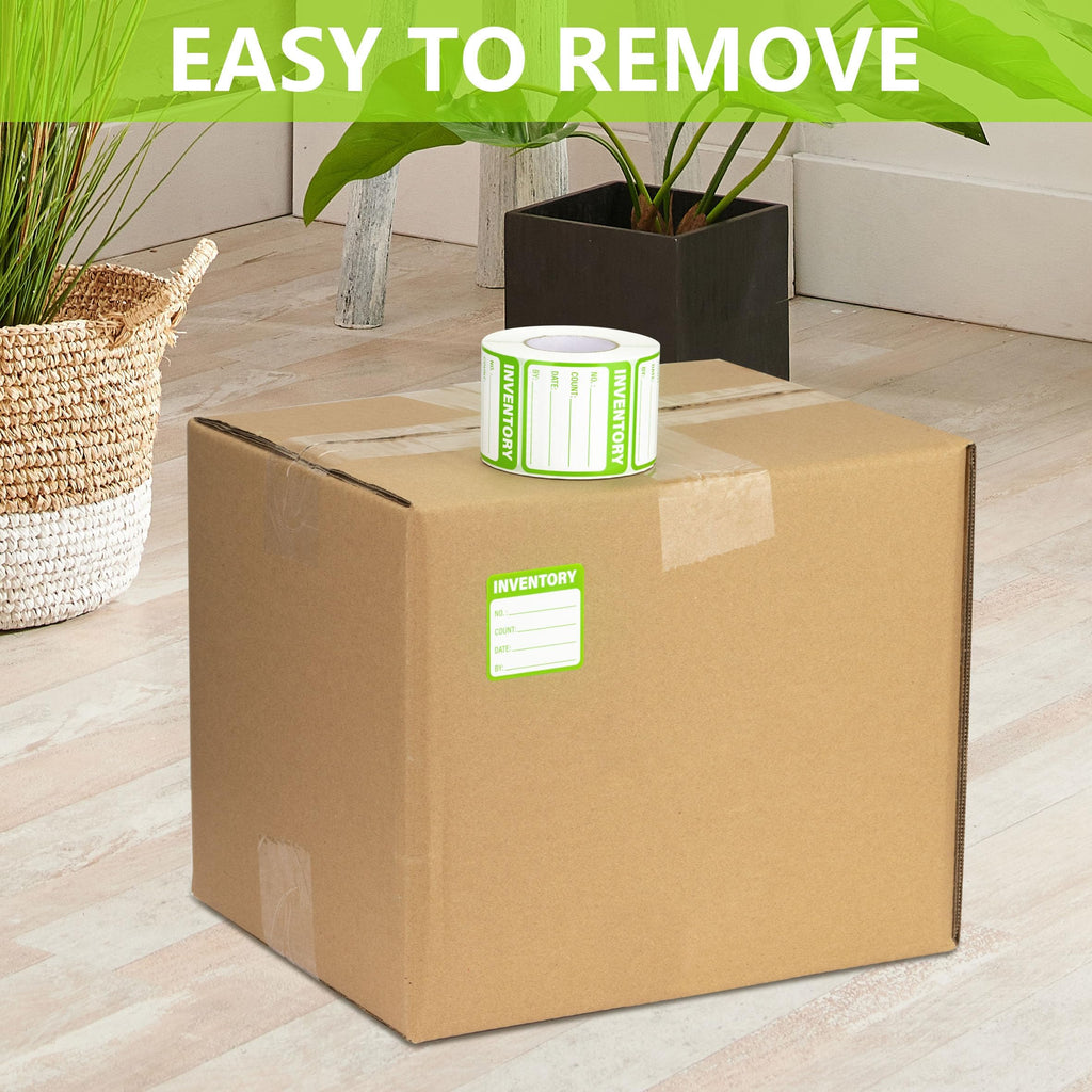 600Pcs 2x2in Inventory Stickers Control Labels for Shipping Packing Green