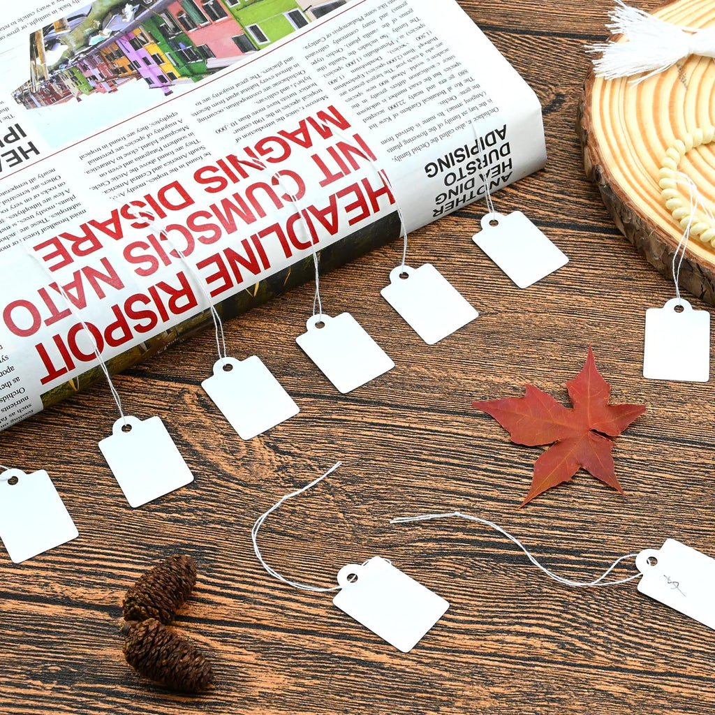 1200 Pack White Price Tags with String Attached Writable Display Labels 1200PCS