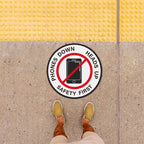 Phones Down Heads Up Sticker 12 Inch Vinyl Safety Floor Sign 10 PCS