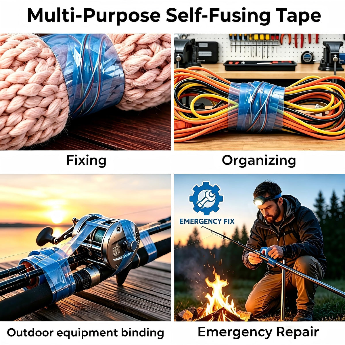 5 Pack Self-Fusing Silicone Amazing Tape (250FT Total), Heavy Duty Emergency Repair Wrap – Waterproof, Leak Proof, Non-Adhesive & No Residue – for Pipe, Hose, Electrical & Automotive, Home DIY 5