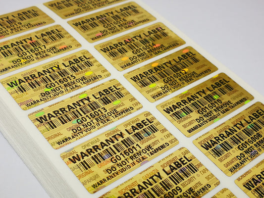 250 pcs Gold Security Seal 1.26 x 0.59 Inch, Void Hologram Stickers, Warranty Tamper evident Holographic Labels