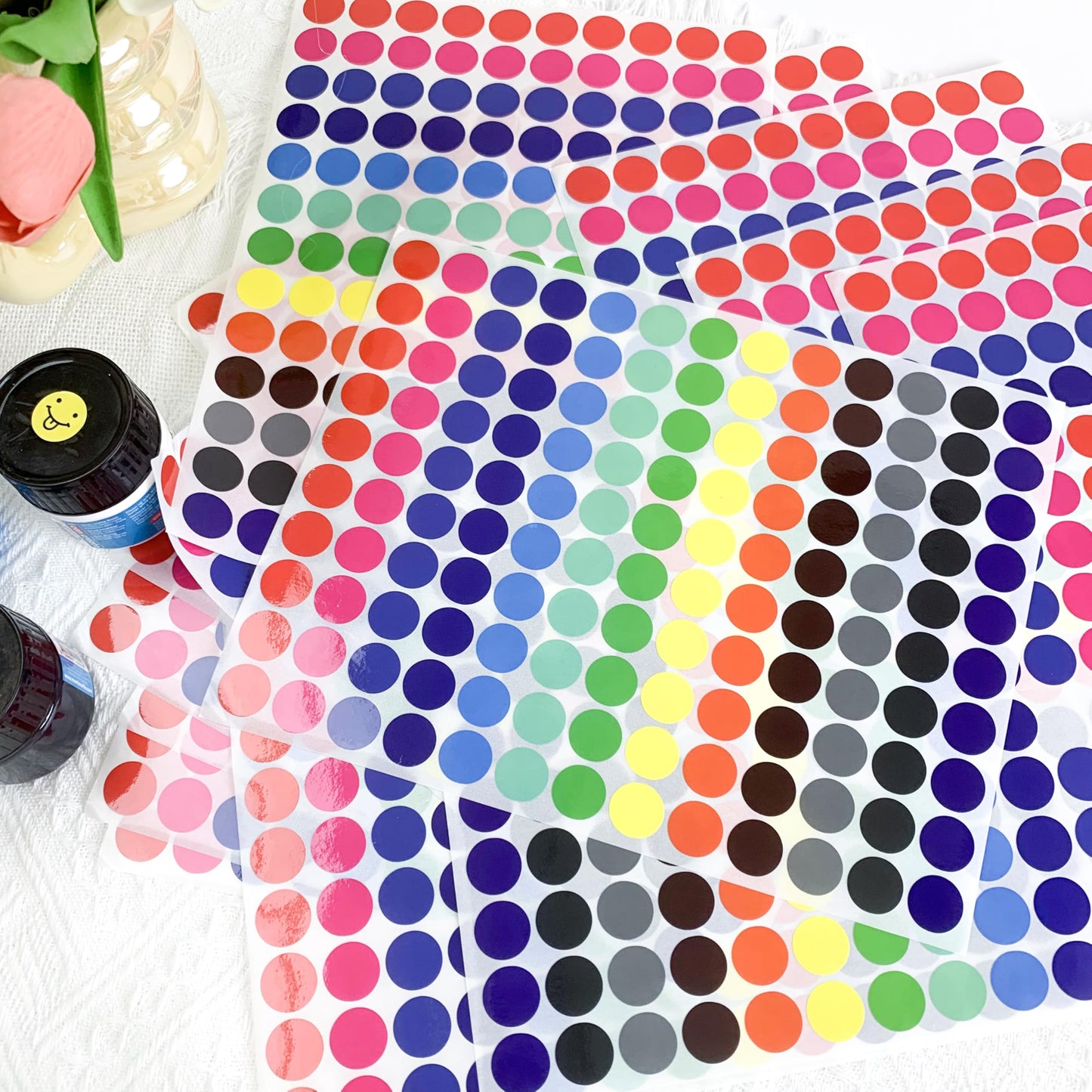 2600 Pcs Colored Dot Stickers, 3/4 Inch Round Color Coding Labels, 13 Color Circle Stickers for Office, Classroom, Papers, Teaching Events, Garage Sales