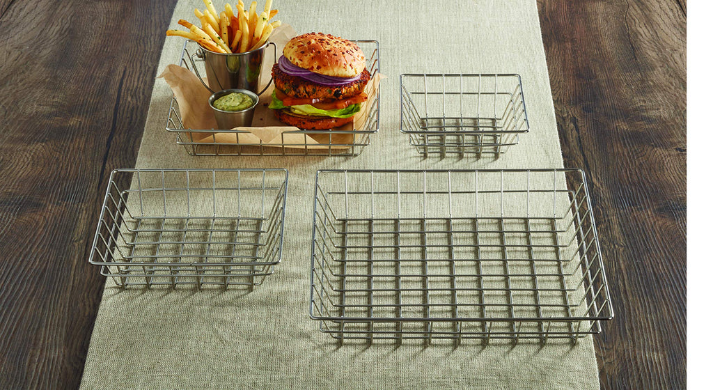 American Metalcraft SQGS8 Square Wire Grid Basket, Stainless Steel, 8-Inches (Pack of 2) 8-Inches (Pack of 2)