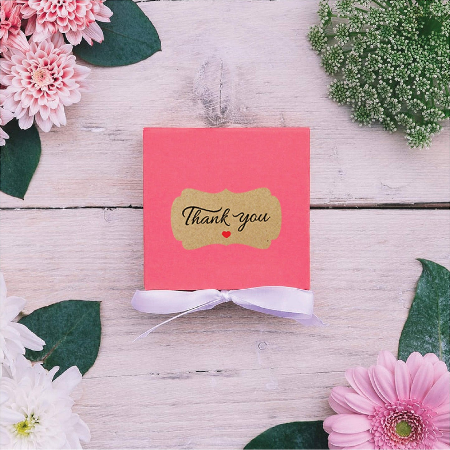 easykart labels 2500 Kraft Thank You Sticker Labels | 2.25" x 1.25" Size | Highly Recommended for Birthdays, Weddings, Bridal Showers and Perfect for Small Business Owners (5 Pack) 2500 Stickers