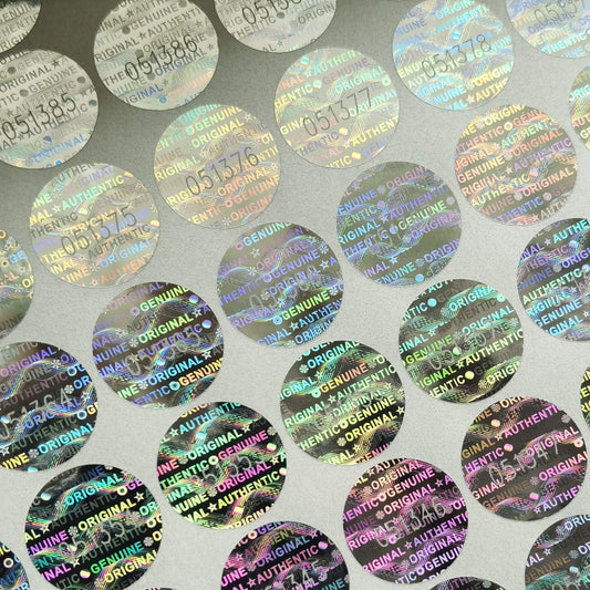 0.59 in High Security Tamper Evident Seal Warranty Void Original Genuine Authentic Hologram Labels/Stickers w/Unique Sequential Serial Numbering Tamper Proof Stickers (550) 0.59in 550pcs