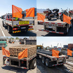 6 Pack 18"x18" Orange Safety Flags for Trucks with Dowel Fluorescent Orange 18"L x 18"W