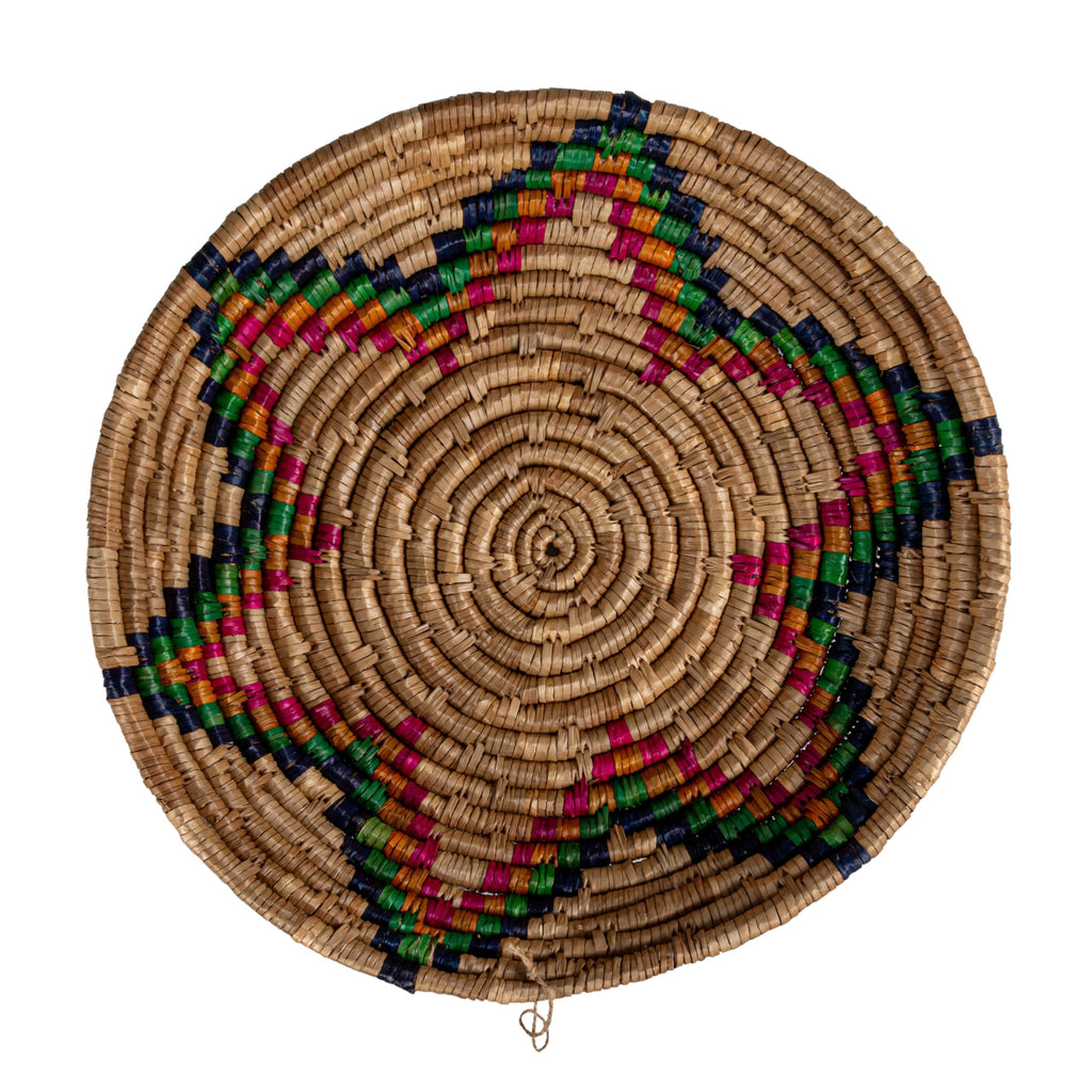 Creative Co-Op Hand-Woven Seagrass Basket with Star, Natural and Multicolor