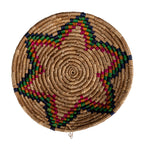 Creative Co-Op Hand-Woven Seagrass Basket with Star, Natural and Multicolor