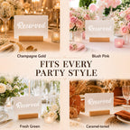 Acrylic Reserved Table Sign for Wedding with Beech Wood Base, 1 Set Frosted Reserved Table Sign (1 set)