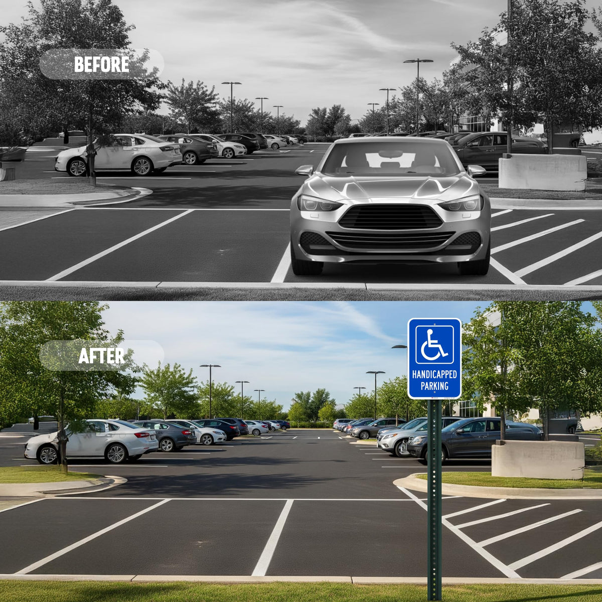 SmartSign Handicapped Parking Sign, 12 x 18 Inches 3M Engineer Grade Reflective Aluminum, Pre-Drilled Holes, USA Made 12" x 18" 12" x 18" EG Reflective Aluminum