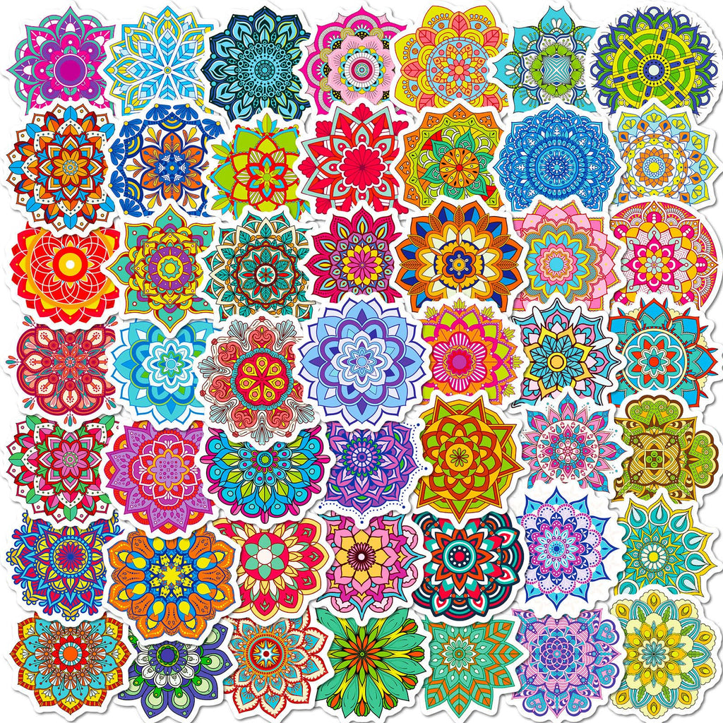 Happy Diwali Gift Stickers - 50pcs Mandala Labels Seals Decals for Kids Cards Envelopes Cookies Box and Gifts Wrapping Decoration