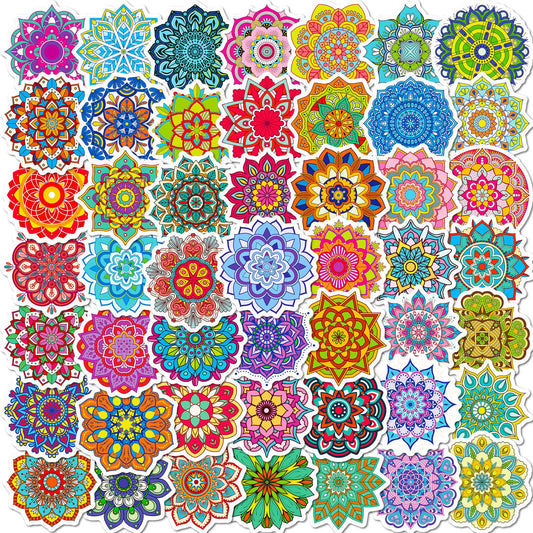Happy Diwali Gift Stickers - 50pcs Mandala Labels Seals Decals for Kids Cards Envelopes Cookies Box and Gifts Wrapping Decoration