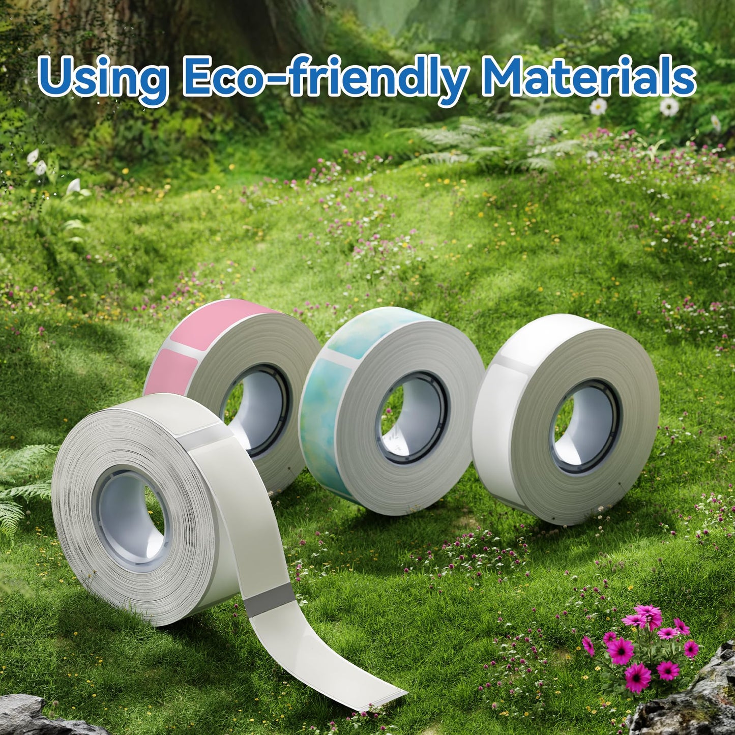 D30 Label Tape, for D30 D32 D10 D35 Q30 Label Maker, Black on White Thermal Paper Self-Adhesive Label Maker Tape, 12 x 40 mm (0.47 x 1.57 Inch) 125 Tapes/Roll, 3-Roll 12*40mm White