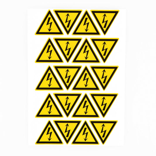 100pcs 1" (25mm) High Voltage Warning Labels Caution Risk Shock Danger Electric Hazard Stickers