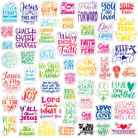 Bible Verse Stickers Inspirational Clear Bible Stickers for Crafts Christian Religious Faith Labels for Water Bottle Scrapbooking Calendar Diary Planner Inspirational Prayer Board Stickers