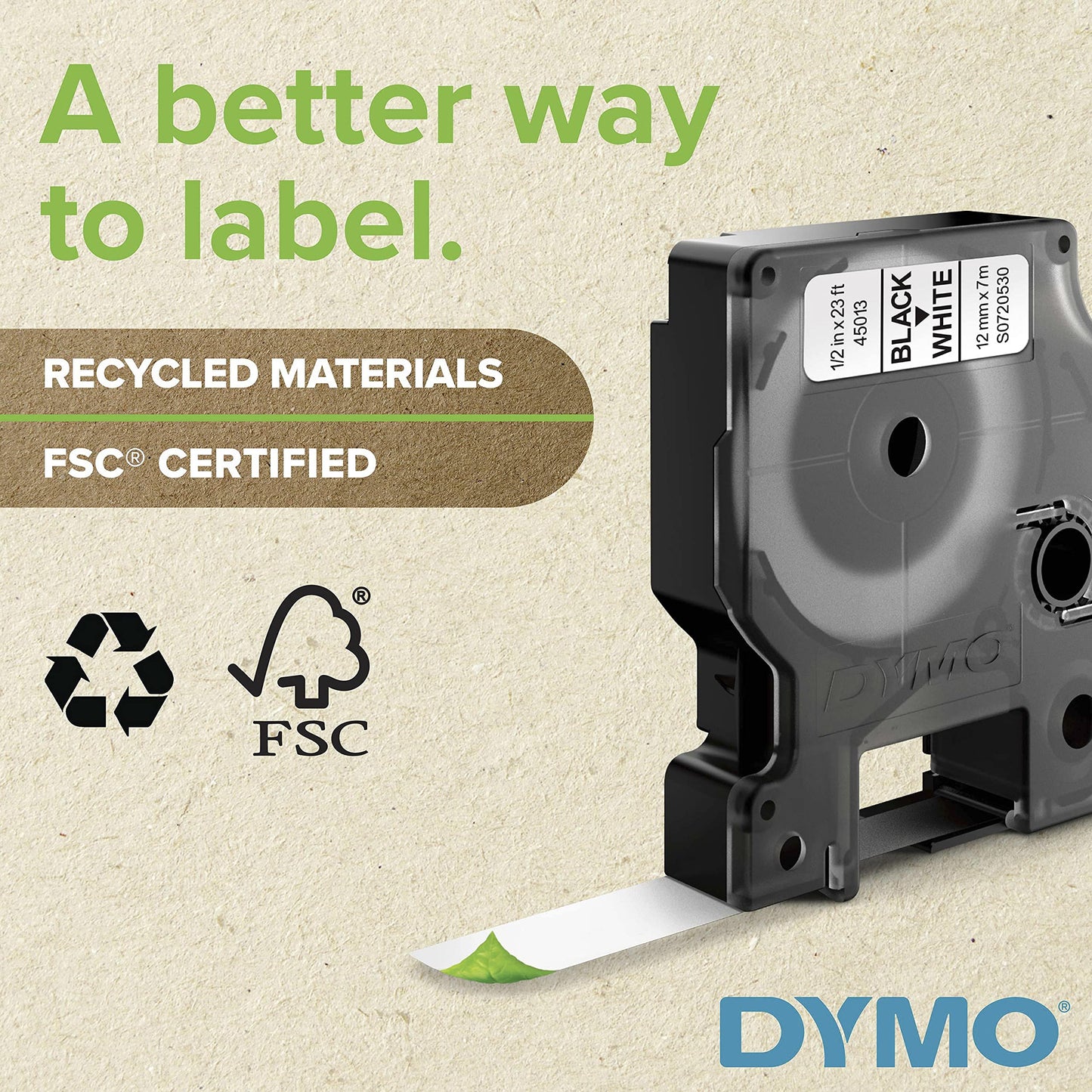 DYMO Rhino Industrial Permanent Polyester Labels, 3/4", Black Print on Metallic Tape 3/4" (19MM)