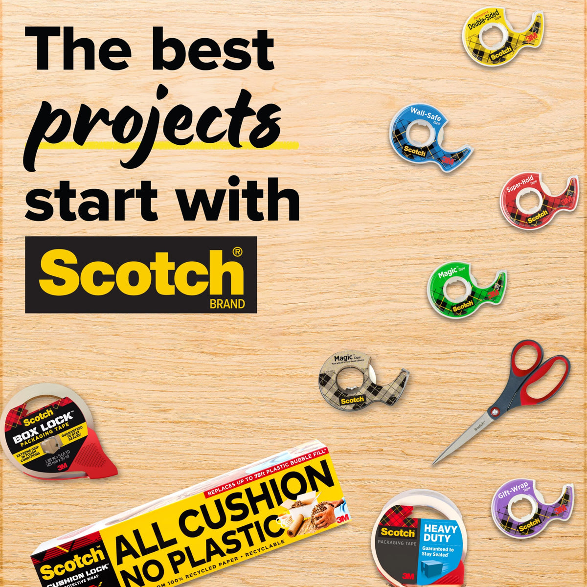 Scotch Super-Hold Tape, 2 Rolls, Transparent Finish, 50% More Adhesive, Trusted Favorite, 3/4 x 600 Inches, Dispensered (198DM-2)