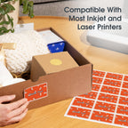 3" X 1" Matte White Printable Address Labels (100 Sheets, 1800 Stickers) 1800 Labels