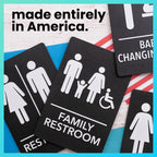 ExcelMark Restroom Sign for Business - ADA Compliant Braille Bathroom Sign with Double Sided Tape to Secure Perfectly in Less Than a Minute - Size 9 x 6 Inch (Men's & Women's Handicap Set) Men's & Women's Handicap Set