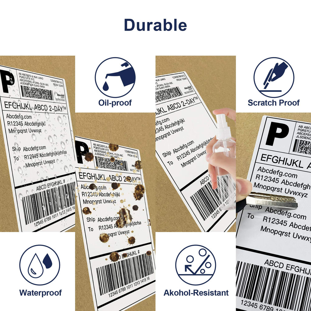 POLONO 4x6 Thermal Labels Fanfold, 500 Shipping Labels for Label Printer
