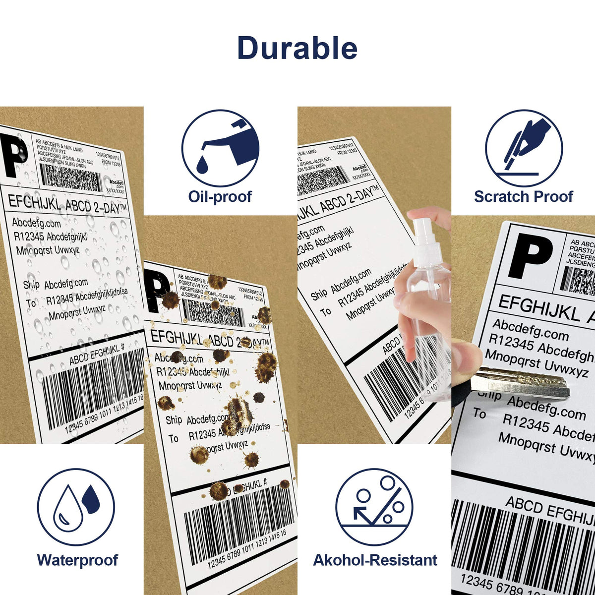 POLONO 4x6 Thermal Labels Fanfold, 500 Shipping Labels for Label Printer