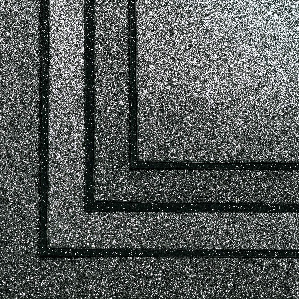Black glitter cardstock paper by YZH Crafts, 8x12 inches, no-shed shimmer paper for DIY party decor, 10 A4 sheets.