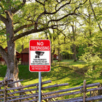 2 PC No Trespassing Signs Private Property, 18"x12" Video Surveillance Sign Red