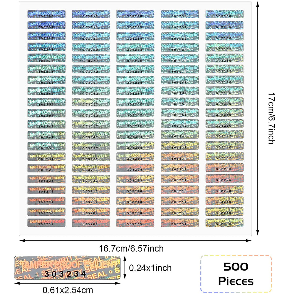 Marspark 1000 Pieces Tamper Proof Stickers Hologram Stickers Security Seal