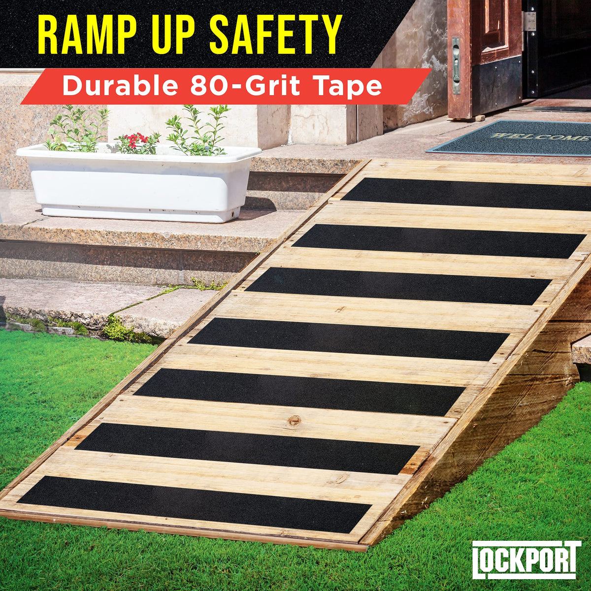 Lockport Grip Tape 2 Rolls 50 Ft x 4 in and Silver Duct Tape 6 Rolls 90 Ft x 2 in Bundle