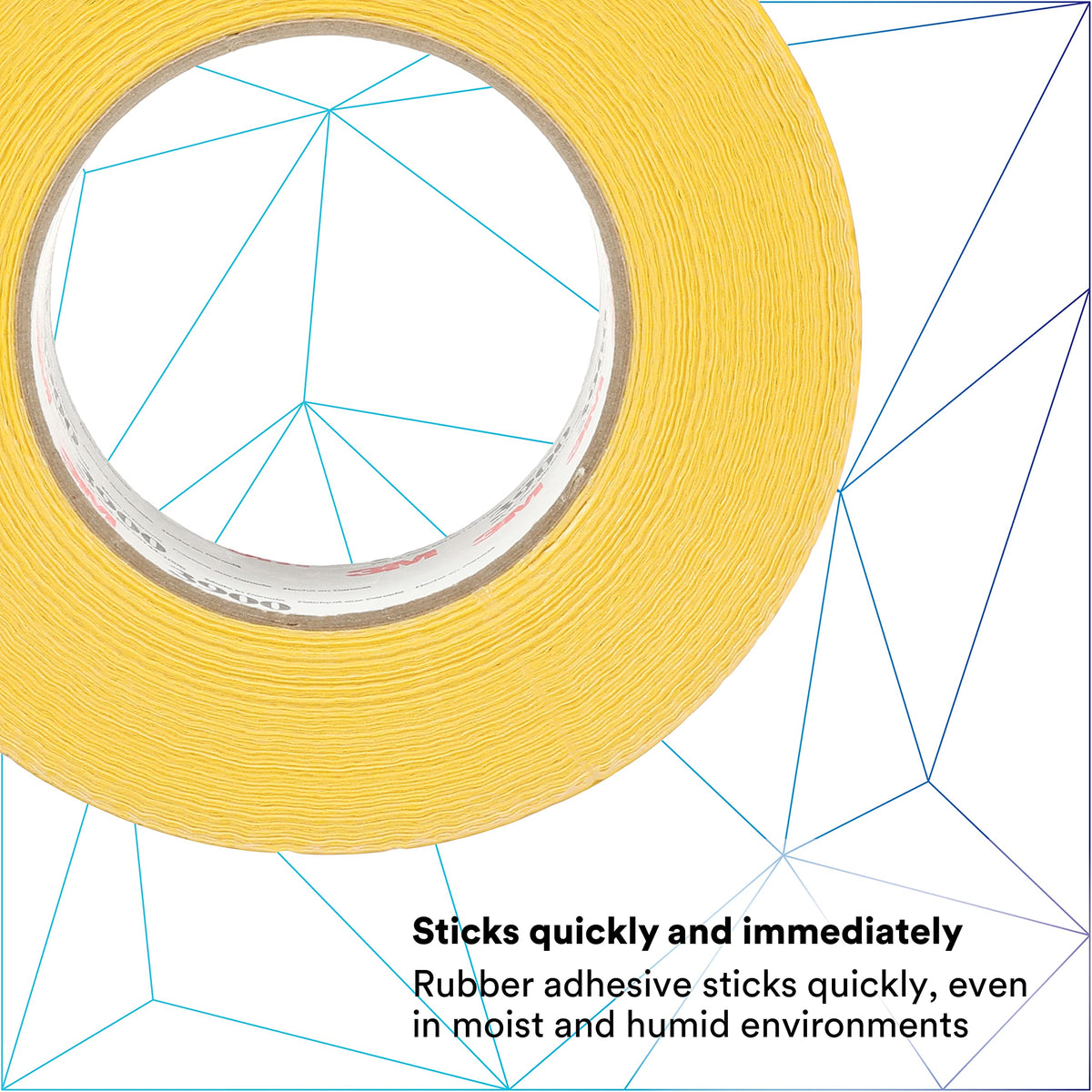 3M Multi-Purpose Duct Tape 3900, Yellow Color, General Purpose, Rubber Adhesive, Water Resistant, 48 mm x 54.8 m, 7.6 mil, 1 Roll 2 Inches Width x 60 Yards Length