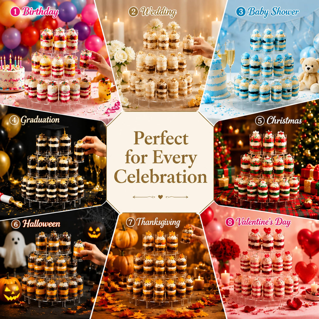 Marsui 1 Pack 36 Holes Cake Pop Display Stand, 3-tiered Clear Cakes Holder